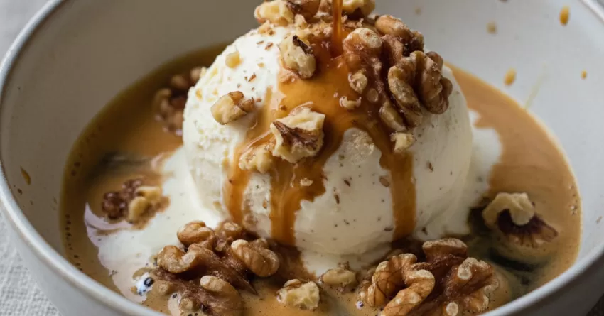 Affogato com nozes